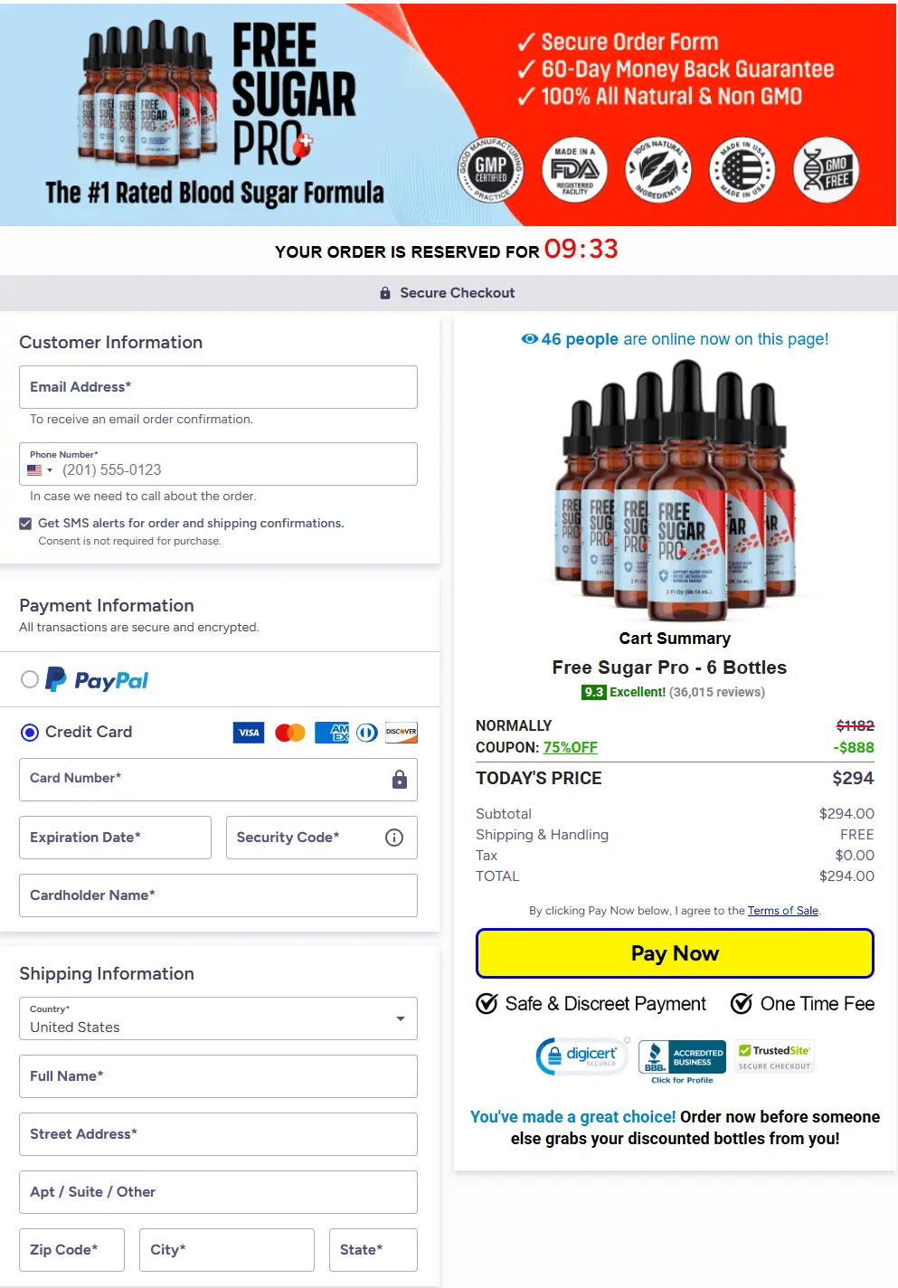 free sugar pro-Secure-Checkout